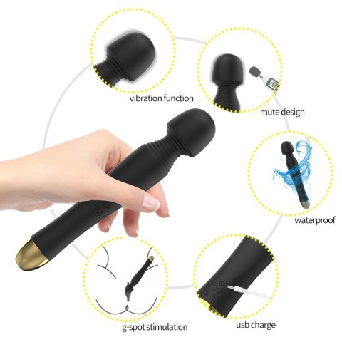 Stymulator-Silicone Massager Black USB 6 Vibration B - Series Fox