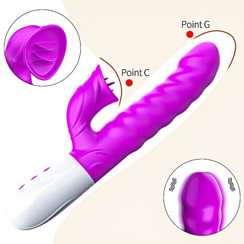 Wibrator-Silicon, Vibrator 7 Function and Heating Mode, PURPLE B - Series Fox