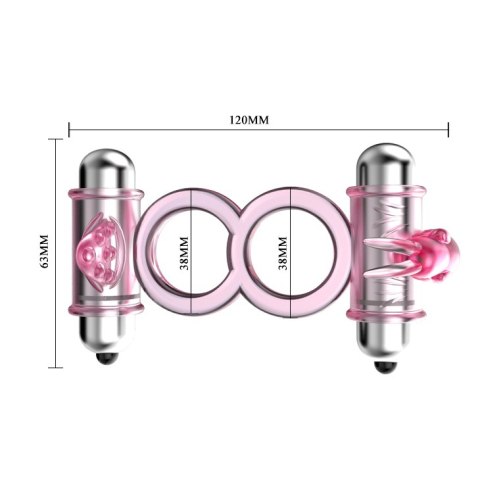 BAILE - BUNNY SNUGGLES COCK CLIT RING, 10 vibration functions Baile