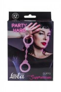 Kajdanki-Silicone Handcuffs Party Hard Suppression Pink Lola Games