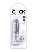 King Cock 5 Inch Cock w Balls Transparent Pipedream