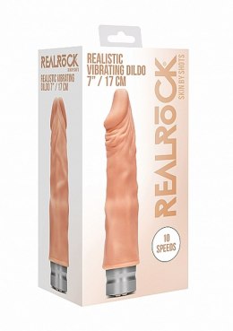 7" / 17 cm Realistic Vibrating Dildo - Flesh RealRock
