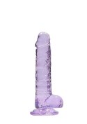7"" / 18 cm Realistic Dildo With Balls - Purple RealRock