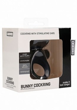 Bunny Cockring with Stimulating Ears- Black Mjuze
