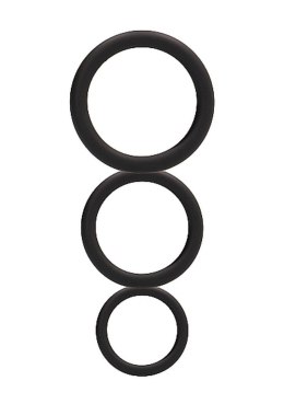 Round Cock Ring Set - Black ShotsToys