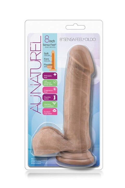 AU NATUREL 8INCH SENSA FEEL DILDO LATIN Blush