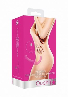Vibrating Silicone Strapless Strapon - Pink Ouch!