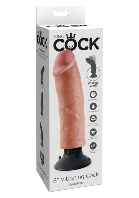 Vibrating Cock 8 Inch Light skin tone Pipedream