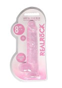 8"" / 20 cm Realistic Dildo With Balls - Pink RealRock