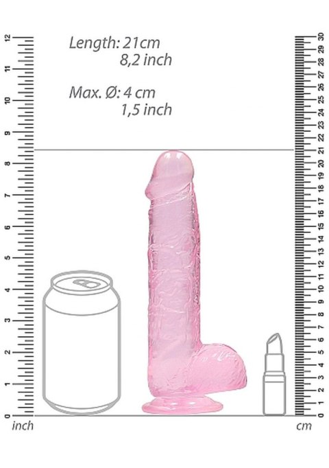 8"" / 20 cm Realistic Dildo With Balls - Pink RealRock