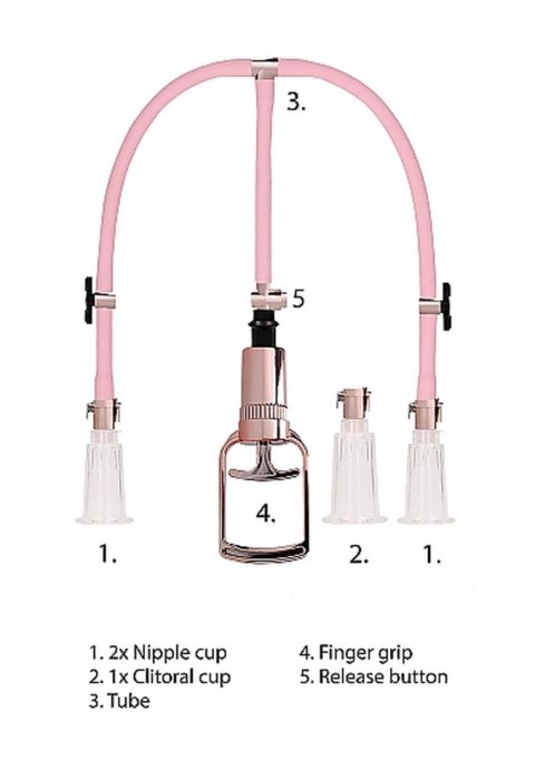 Clitoral & Nipple Pump Set Medium - Rose Gold Pumped