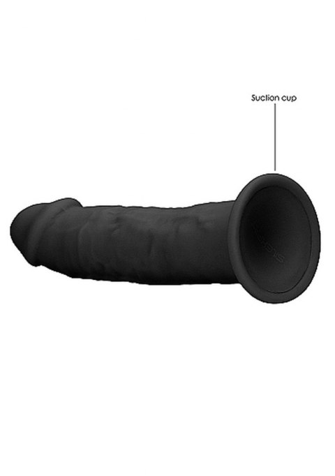 Silicone Dildo Without Balls - 15,3 cm - Black RealRock