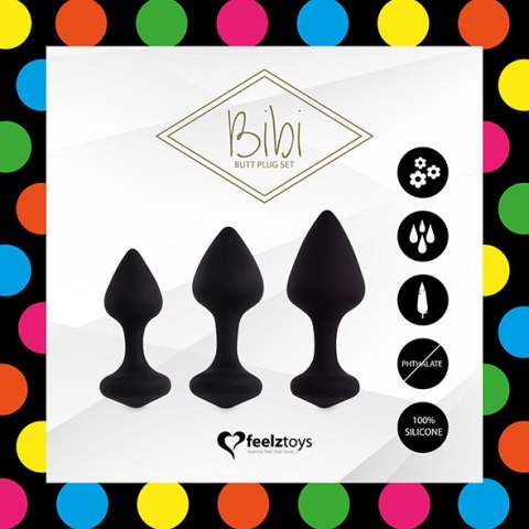 FeelzToys - Bibi Butt Plug Set 3 pcs Black FeelzToys