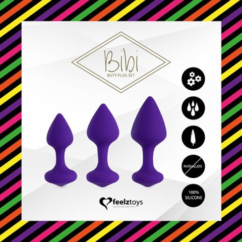 FeelzToys - Bibi Butt Plug Set 3 pcs Purple FeelzToys