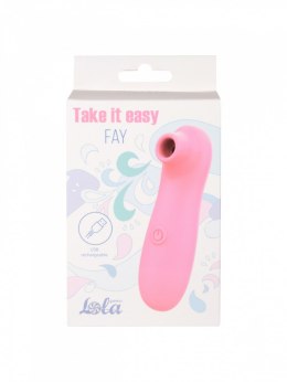 Stymulator-Take It Easy Fay Pink Rechargeable Vacuum Wave Lola Games