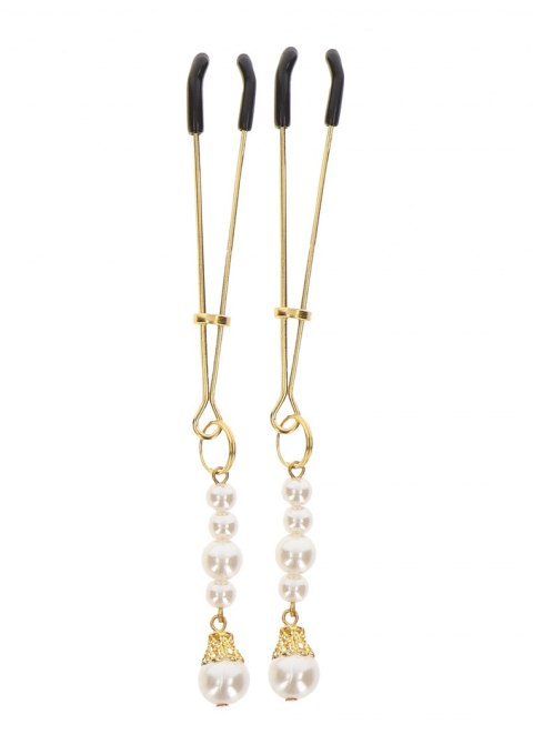 Tweezers With Pearls Gold Taboom