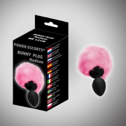 Bunny plug small black with pink tail 7,2 x 3,2 cm / 2,8 x 1,26 inch Power Escorts