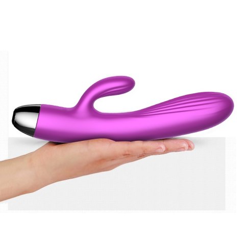 Wibrator - Silicone Vibrator and Pulsator Purple USB 7+7 Function / Heating B - Series Fox