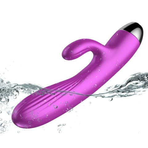 Wibrator - Silicone Vibrator and Pulsator Purple USB 7+7 Function / Heating B - Series Fox