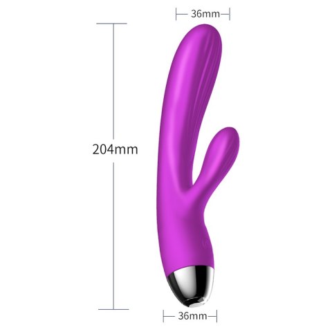 Wibrator - Silicone Vibrator and Pulsator Purple USB 7+7 Function / Heating B - Series Fox