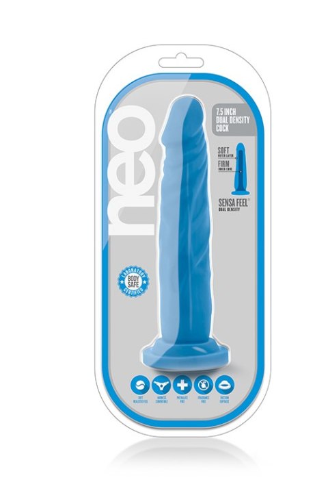 NEO 7.5INCH DUAL DENSITY COCK NEON BLUE TONGA