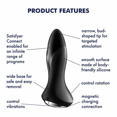 Plug-Vibrator Rotation Plug 1 Connect App (Black) Satisfyer