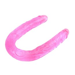 Jelly Flexible Double Dong-Pink HI-Basic
