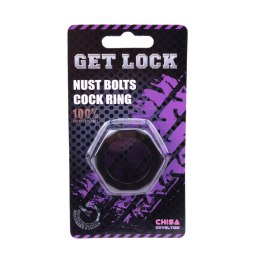 Nust Bolts Cock Ring-Black Get Lock