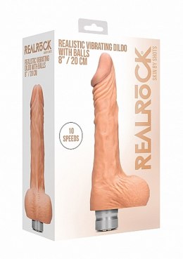 8" / 20 cm Realistic Vibrating Dildo With Balls - Flesh RealRock