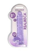 9"" / 23 cm Realistic Dildo With Balls - Purple RealRock