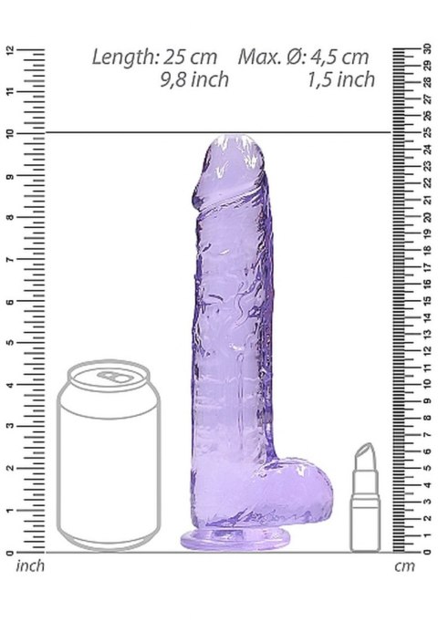 9"" / 23 cm Realistic Dildo With Balls - Purple RealRock