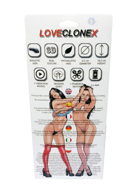 Strap on - ATENA Strap On-LOVECLONEX 6,5" - vibration B - Series Real