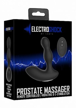 Remote Controlled E-Stim & Vibrating Prostate Massager - Black ElectroShock