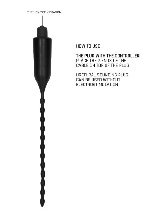 E-Stimulation Vibrating Urethral Sounding Plug - Black ShotsToys