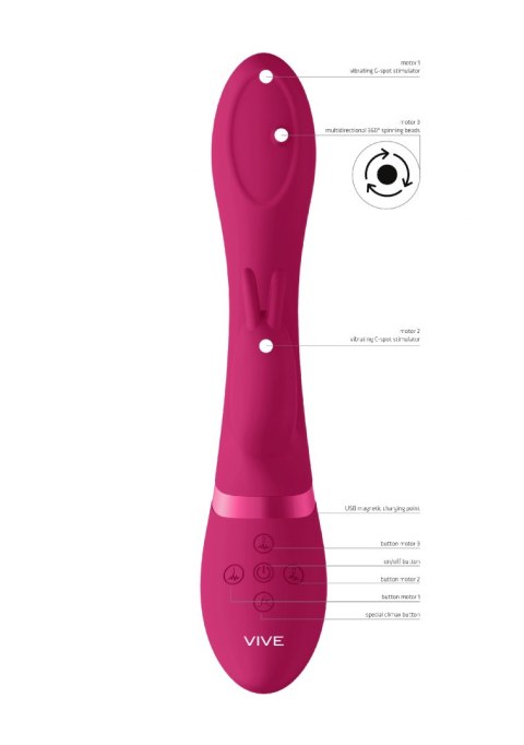 Mira - Spinning G-spot Rabbit - Pink ShotsToys