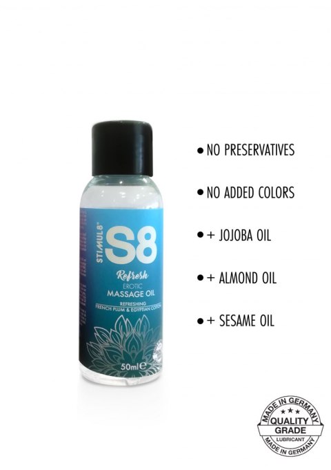 S8 Massage Oil 50ml French Plum & Egyptian Cotton Stimul8 S8