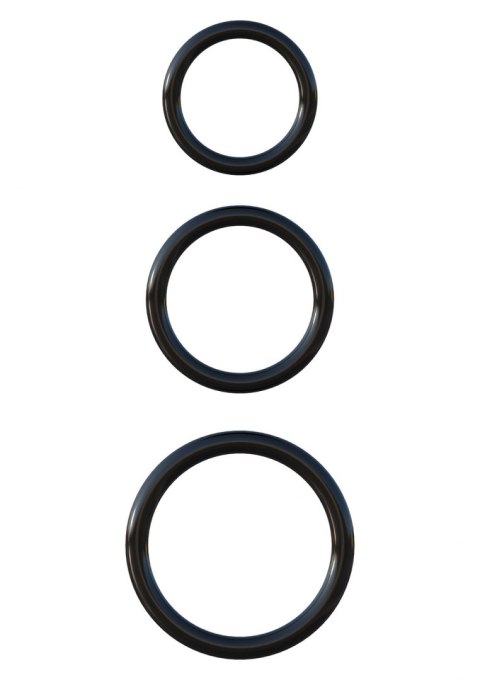 Silicone 3-Ring Stamina Set Black Pipedream