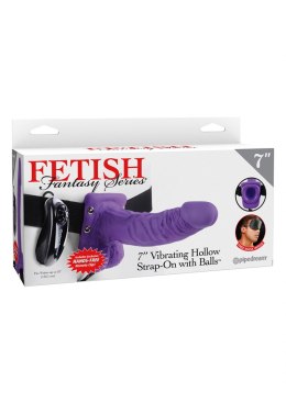 7in. Vibrating Hollow Strap-On Purple Pipedream