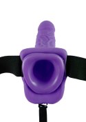 7in. Vibrating Hollow Strap-On Purple Pipedream