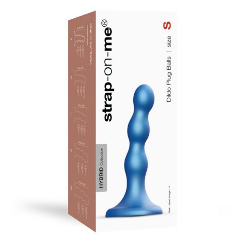 DILDO PLUG BALLS METALLIC BLUE - S Strap-on-me