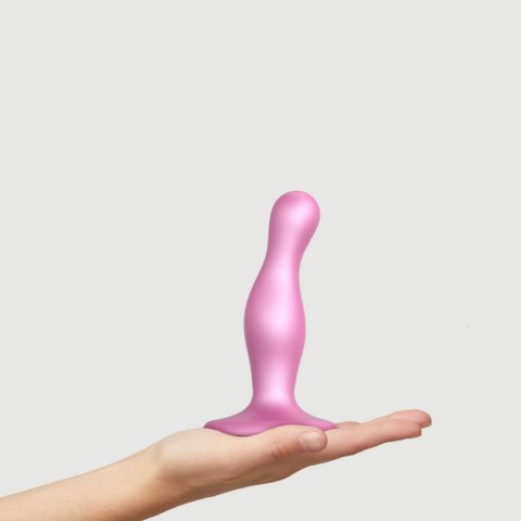 DILDO PLUG CURVY METALLIC SUGAR PINK- S Strap-on-me