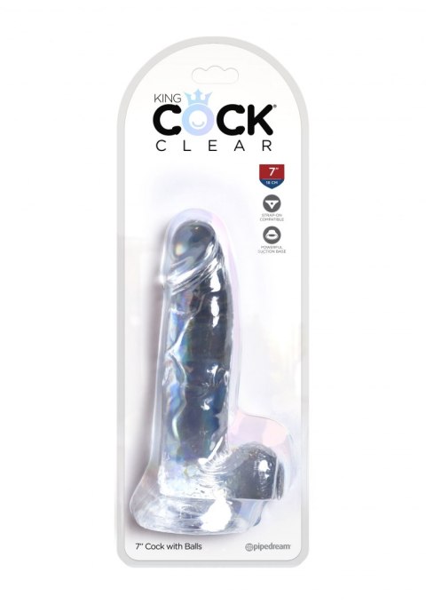 King Cock 7 Inch Cock w Balls Transparent Pipedream