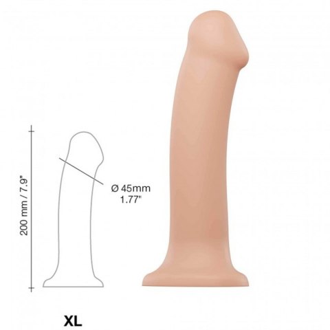 SEMI-REALISTIC DUAL DENSITY BENDABLE DILDO VANILLA - XL Strap-on-me