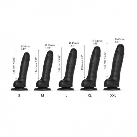 SLIDING SKIN REALISTIC DILDO BLACK S Strap-on-me