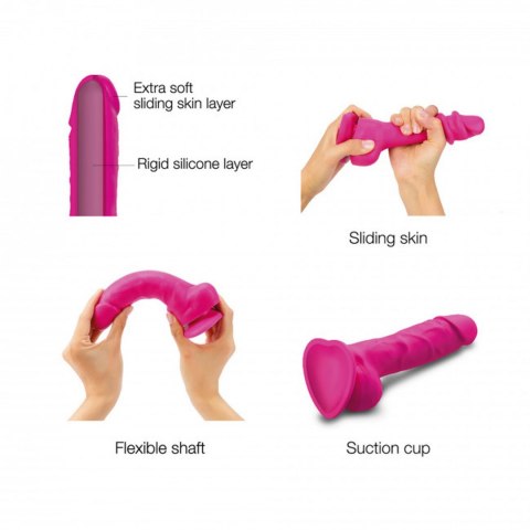 SLIDING SKIN REALISTIC DILDO FUSHIA M Strap-on-me