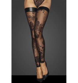 F243 Tulle stockings patterned flock embroidery M