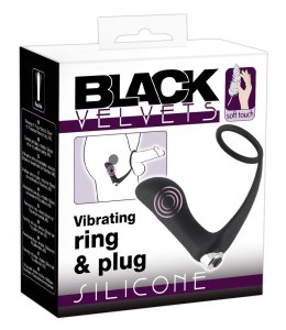 BV Vibrating ring & plug Black Velvets