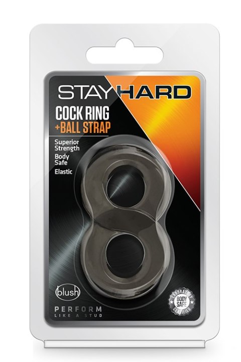 STAY HARD COCK RING AND BALL STRAP BLACK Blush