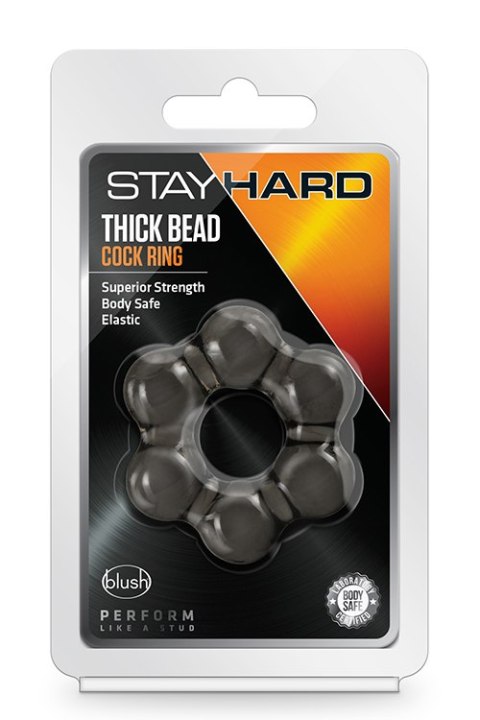 STAY HARD THICK BEAD COCK RING BLACK Blush