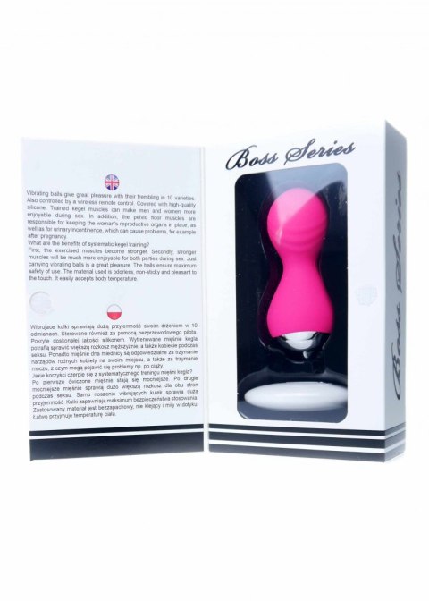 Kulki-Vibrating Silicone Kegel Balls USB 10 Function / Remote control -Pink B - Series Magic